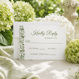 Zitrusgrüne florale Hochzeit RSVP Karte