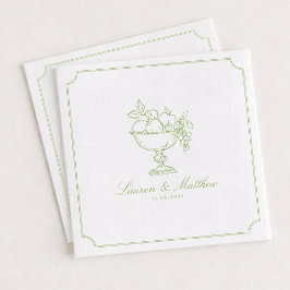 Zitrusgrüne Früchte-Schale-Rahmen Hochzeitsserviet Serviette