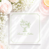 Zitrusgrüne Früchte-Schale-Rahmen Hochzeitsserviet Serviette