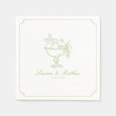 Zitrusgrüne Früchte-Schale-Rahmen Hochzeitsserviet Serviette (Vorderseite)