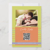 Zitrusgrüner Foto-QR-Code-Hochzeit Einladung (Rückseite)