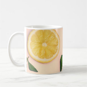 Zitrusmuster auf pastellfarbenem Hintergrund Kaffeetasse