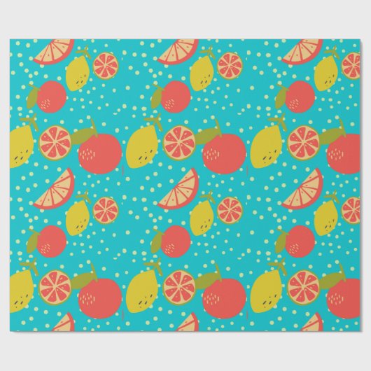 Zitrusmuster Geschenkpapier (Flach)