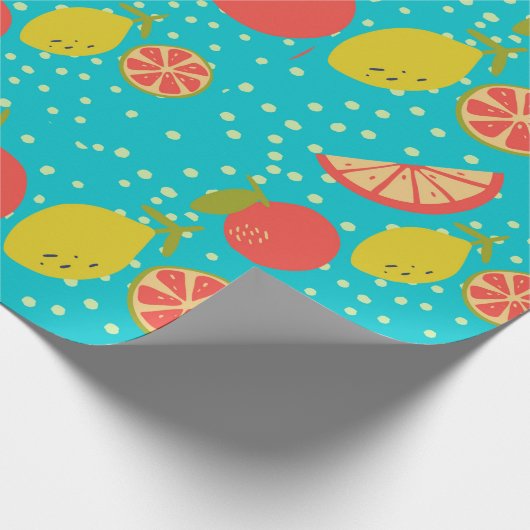 Zitrusmuster Geschenkpapier (Ecke)