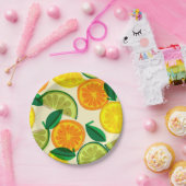 Zitrusmuster Pappteller (Party)