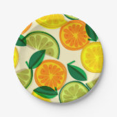 Zitrusmuster Pappteller (Vorderseite)