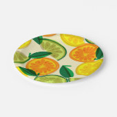 Zitrusmuster Pappteller (Schrägansicht)
