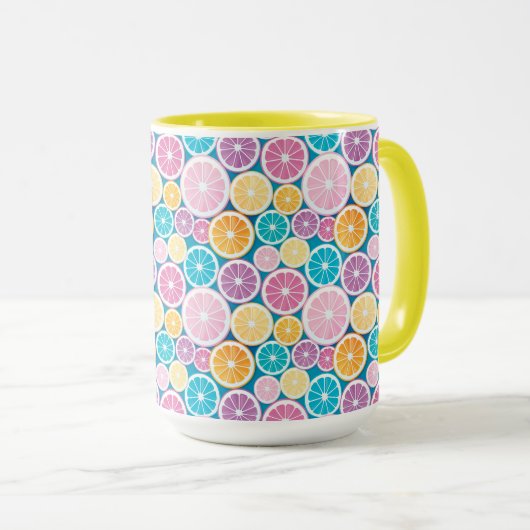 Zitrusmuster Tasse (VorderseiteRechts)