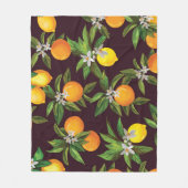 Zitrusmuster, Vintage Zitronenfrüchte. Fleecedecke (Vorderseite)