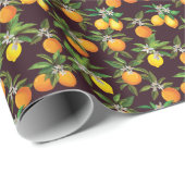 Zitrusmuster, Vintage Zitronenfrüchte. Geschenkpapier (Rolleneckpunkt)