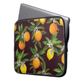Zitrusmuster, Vintage Zitronenfrüchte. Laptopschutzhülle (Vorderseite Links)