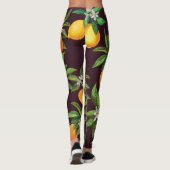 Zitrusmuster, Vintage Zitronenfrüchte. Leggings (Rückseite)