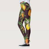 Zitrusmuster, Vintage Zitronenfrüchte. Leggings (Links)