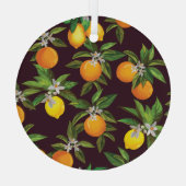 Zitrusmuster, Vintage Zitronenfrüchte. Ornament Aus Glas (Rückseite)