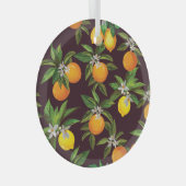 Zitrusmuster, Vintage Zitronenfrüchte. Ornament Aus Glas (Vorderseite Rechts)