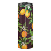 Zitrusmuster, Vintage Zitronenfrüchte. Thermosbecher (Rückseite)