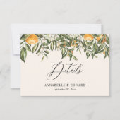 Zitrusorange botanische moderne rustikale Details RSVP Karte (Vorderseite)