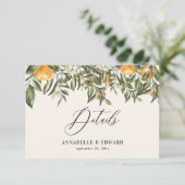 Zitrusorange botanische moderne rustikale Details RSVP Karte (Stehend Vorderseite)