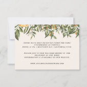 Zitrusorange botanische moderne rustikale Details RSVP Karte (Rückseite)