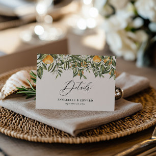Zitrusorange botanische moderne rustikale Details RSVP Karte