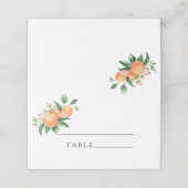 Zitrusorange - Hochzeit Platzkarte (Außenseite Aufgefaltet)