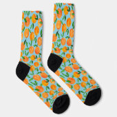 Zitrusorangen Fruchtmuster Socken (Rechts)