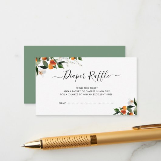 Zitrusorangen kleine Süsse Weinkarte Begleitkarte (Vorderseite/Rückseite Beispiel)