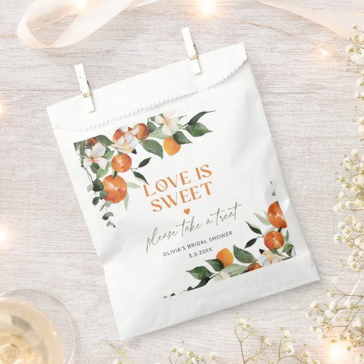 Zitrusorangen Liebe ist süßes Brautparty Geschenktütchen (Ausgeschnitten)