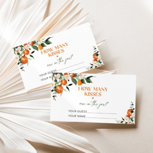 Zitrusorangen schätzen, wie viele Küsse Bridal-Spi Begleitkarte