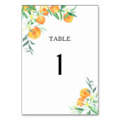 Zitrusorangen - Tischnummer der Hochzeit (Rückseite)