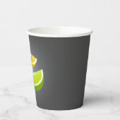 Zitruspapier-Cup mit Zitrone und Limonen Scheiben Pappbecher (Links)