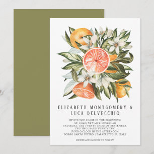Zitrusplantage   Boho Botanische Hochzeit Einladung