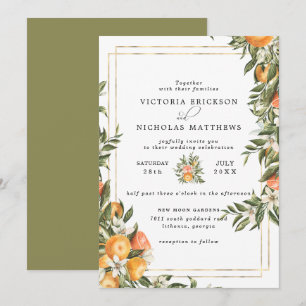 Zitrusplantage Boho Botanische Hochzeit Einladung