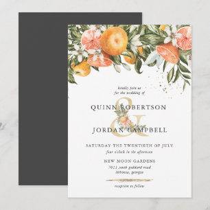 Zitrusplantage Boho-Botanische Hochzeitseinladun Einladung