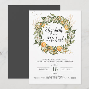 Zitrusplantage Boho-Botanische Hochzeitseinladun Einladung