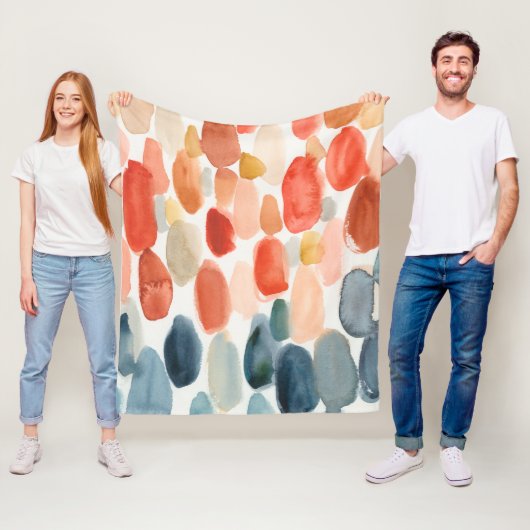 Zitrussaison - Korallen und Blausteine Fleecedecke (Beispiel)