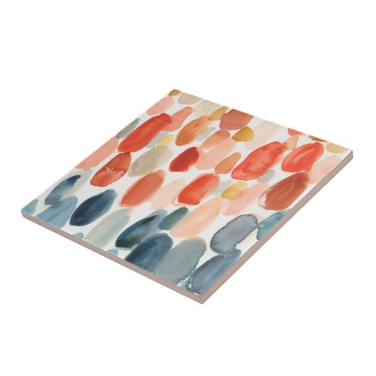 Zitrussaison - Korallen und Blausteine Fliese (Seite)