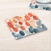 Zitrussaison - Korallen und Blausteine Rechteckiger Pappuntersetzer (angewinkelt)