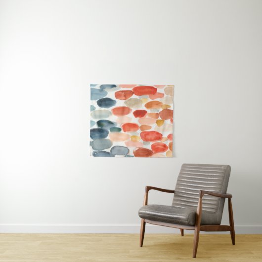 Zitrussaison - Korallen und Blausteine Wandteppich (Beispiel (Horizontal))