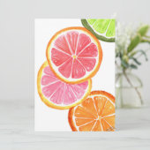 Zitrusscheiben Aquatercolor Einladung (Stehend Vorderseite)
