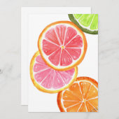 Zitrusscheiben Aquatercolor Einladung (Vorne/Hinten)