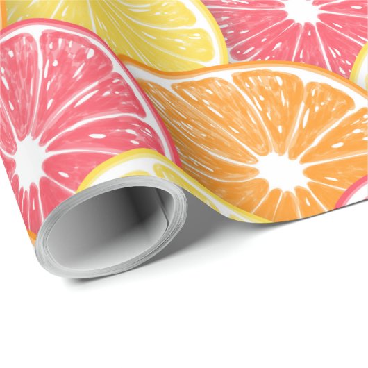 Zitrusscheiben Geschenkpapier (Rolleneckpunkt)
