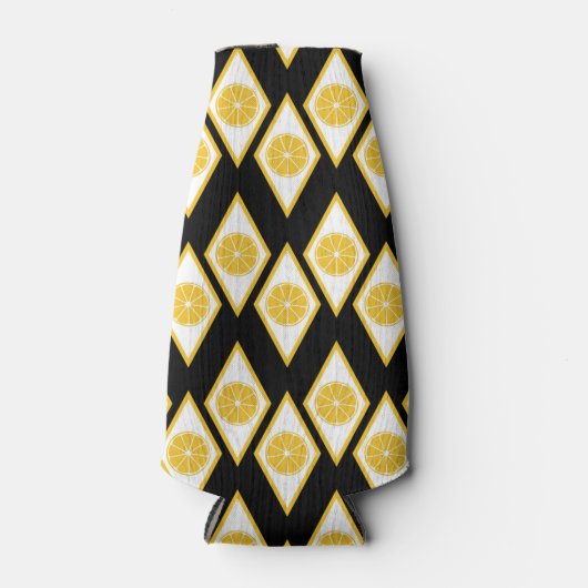 Zitrusscheiben im modernen Diamantmuster Flaschenkühler (Vorderseite)