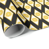 Zitrusscheiben im modernen Diamantmuster Geschenkpapier (Rolleneckpunkt)