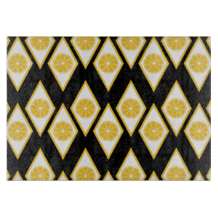 Zitrusscheiben im modernen Diamantmuster Schneidebrett