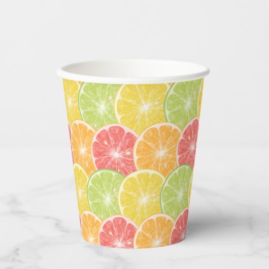 Zitrusscheiben Pappbecher (Vorderseite)