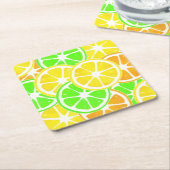 Zitrusscheiben Rechteckiger Pappuntersetzer (angewinkelt)