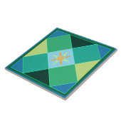 Zitrussonne in den Farben der blauen, marokkanisch Fliese (Seite)