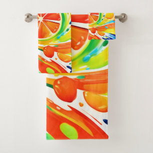 Zitruswirbeln Splash-Design Badhandtuch Set