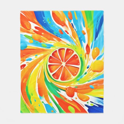 Zitruswirbeln Splash-Design Fleecedecke (Vorderseite)